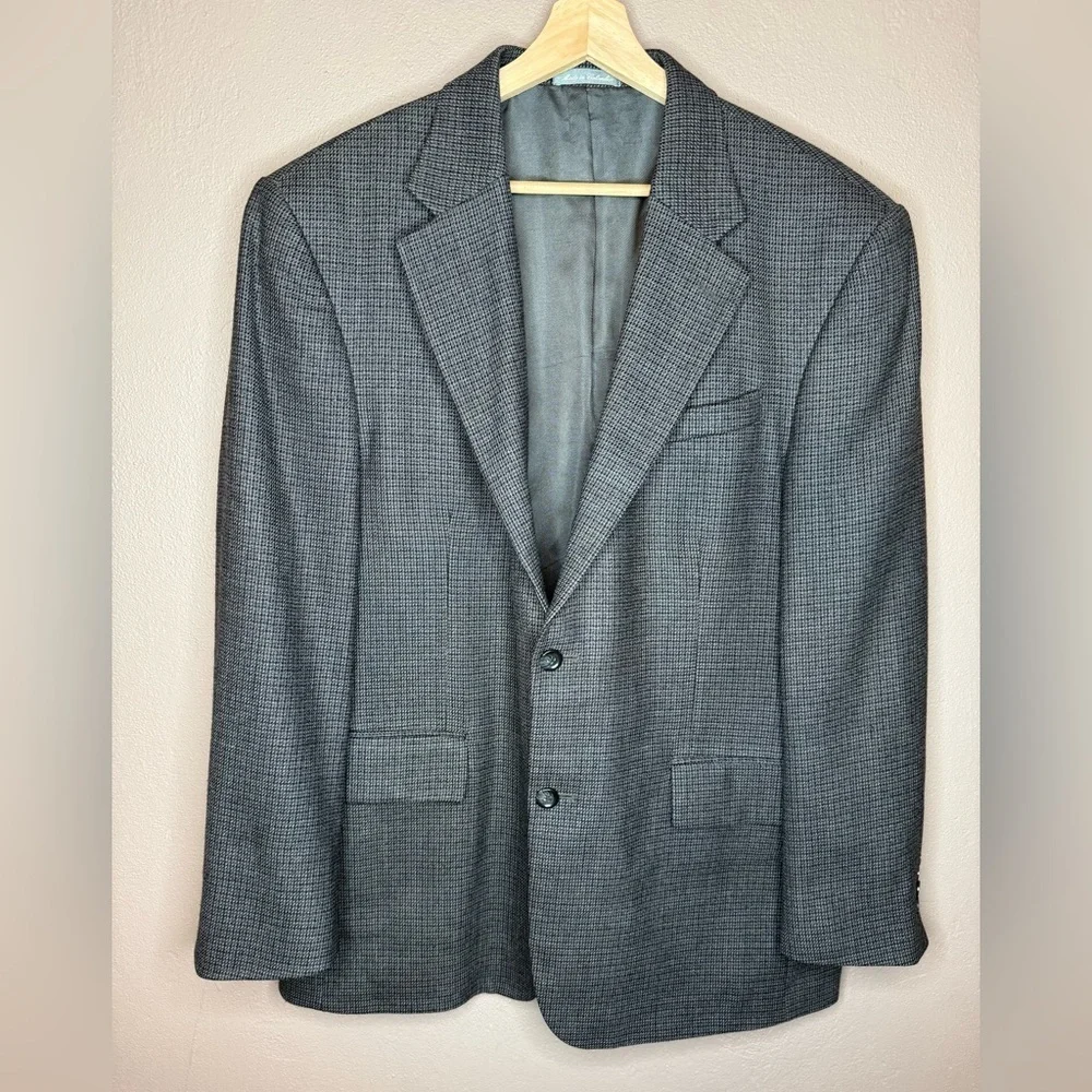 Oscar De La Renta Herringbone Classic Sport Coat Blazer Men's 44R 100% Wool